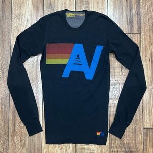 Aviator Nation Long Sleeve Shirt AV Black Women's Size XS Extra Small
